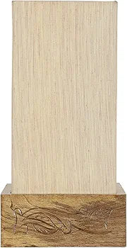 Wooden Off-White Square Table Lamp