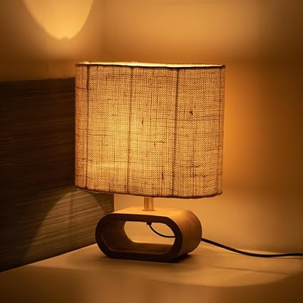 Stacked Geometry' Decorative Wooden Table Lamps for Home Decoration