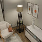 Floor Lamp with Shelves Jute Shade Lamps with Shelf for Home Decoration,Multi Utility Floor Lamps