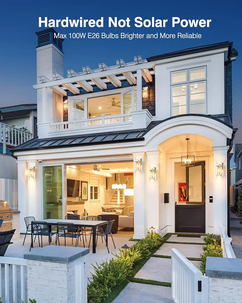 2 Pack Outdoor Light Fixture Wall Lighting Lantern Anti-Rust Porch Lights