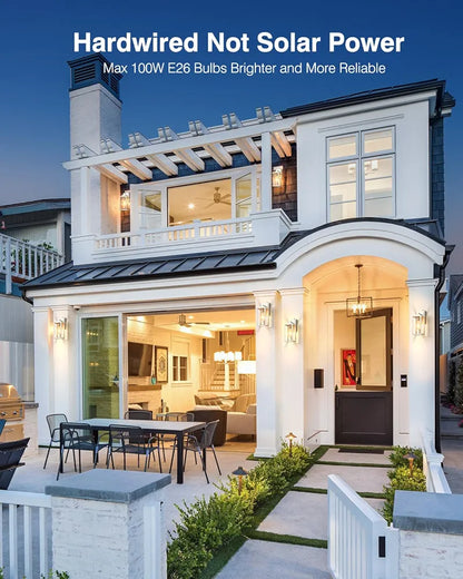 2 Pack Outdoor Light Fixture Wall Lighting Lantern Anti-Rust Porch Lights