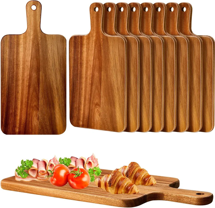 Dim & Dense Natural Wooden Chopping & Serving Board with Handle | 15.75 x 7.68 Inch