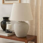 Light Grey Metal Pot Table Lamp for Bedroom, Living Room