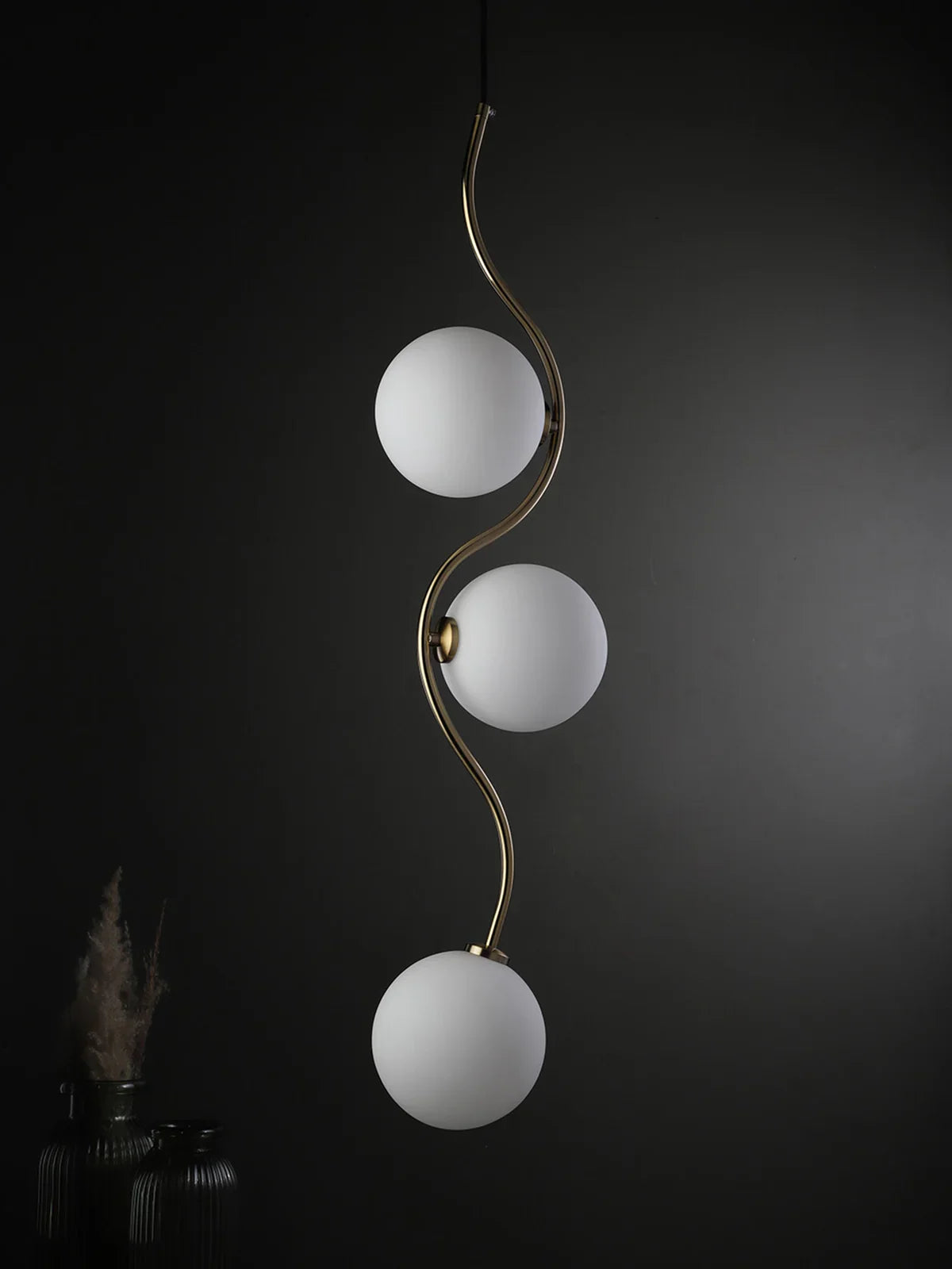 Snake Desigine Three Glass Hanging Light For Living Room Hotel Decoration