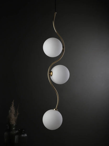Snake Desigine Three Glass Hanging Light For Living Room Hotel Decoration