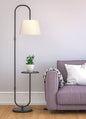Modern Shelf Floor Lamp Standing Black Polished 5ft Height with Shelf