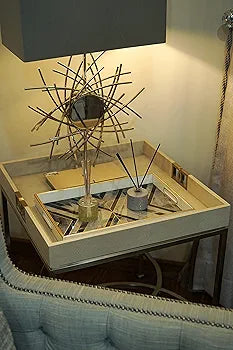 Dim & Dense Premium Grey Rectangular Decorative Tray | 12 x 15 Inch | MDF with Enamel Finish