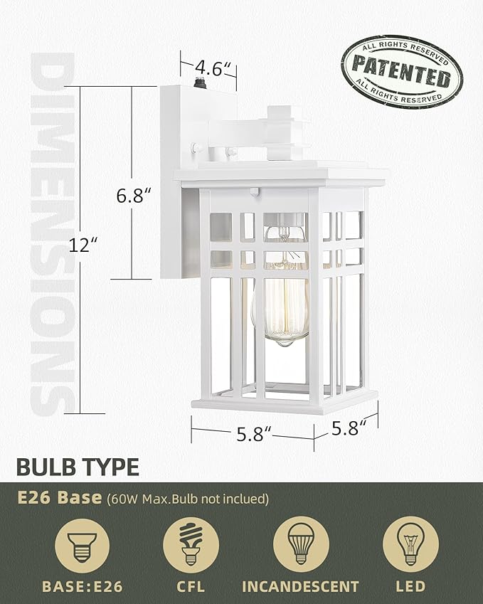 Outdoor Porch Lights Wall Mount - Modern Outside Lights for House