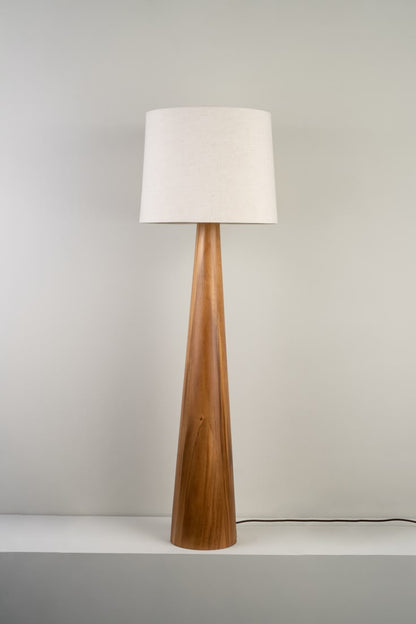 Faux Wood and Jute Tapered Floor Lamp