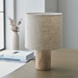 Natural Wood & Linen Table Light