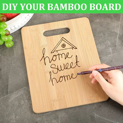 Dim & Dense Natural Wooden Chopping Board | 28 x 22 cm | Thick & Durable Cutting Board