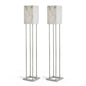 Alabaster Set Of 2  Standing Floor Lamp With Fabric Square Shade