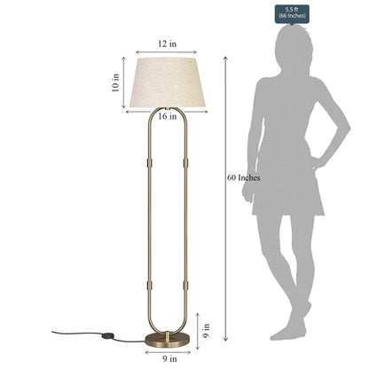 Loop Modern Floor Lamp Brass Antique Finish Standing