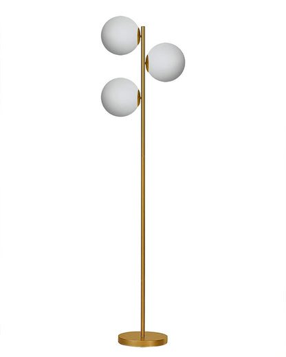 Tree LED Standing Floor Lamp with 3 Frosted Glass Globe Shades