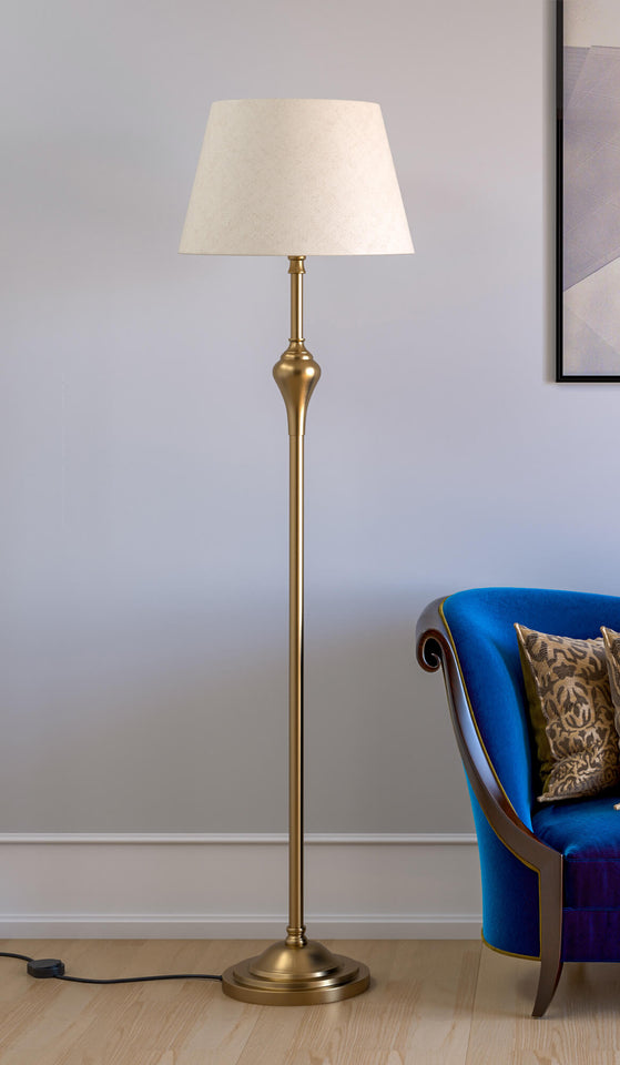 Gold Floor Lamp Standing Brass Antique Finish