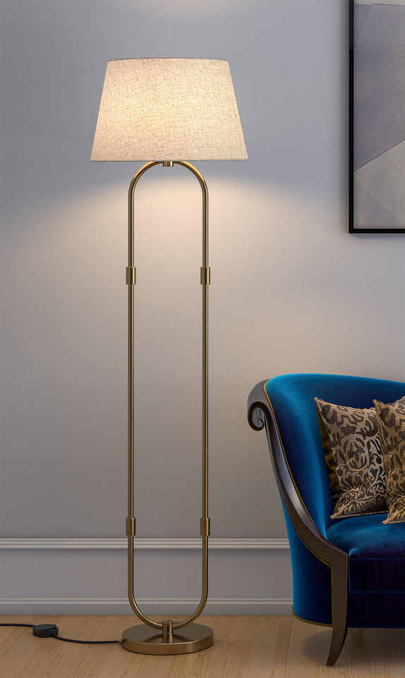Loop Modern Floor Lamp Brass Antique Finish Standing