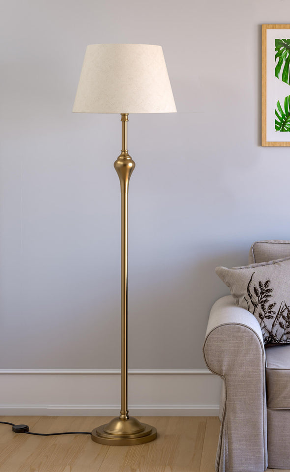 Gold Floor Lamp Standing Brass Antique Finish