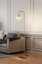 Modern Arched Arm Floor Lamp With Clear Glass Shade