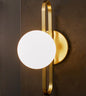Oval Ring Wall Lamp - Brass & White Glass Globe