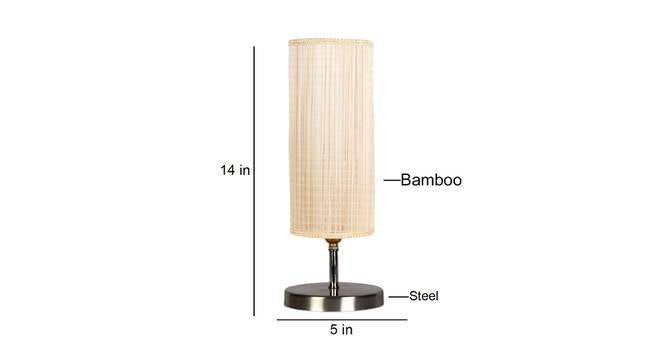 Round Bamboo Table lamp with Steel Base