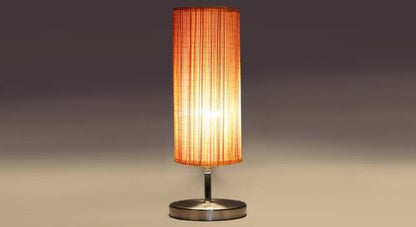 Round Bamboo Table lamp with Steel Base