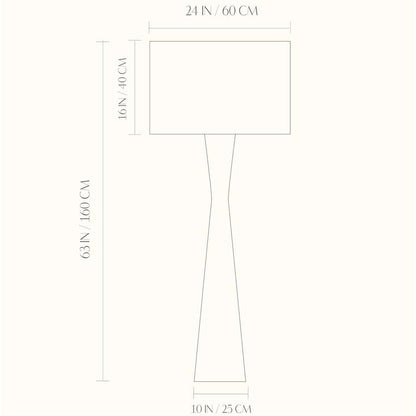 Modern Floor Lamp Parota Natural Wood Ivory Fiberglass Shade