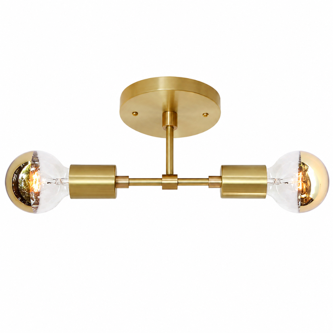 2 Light LED Wall Sconce With Golden Finish