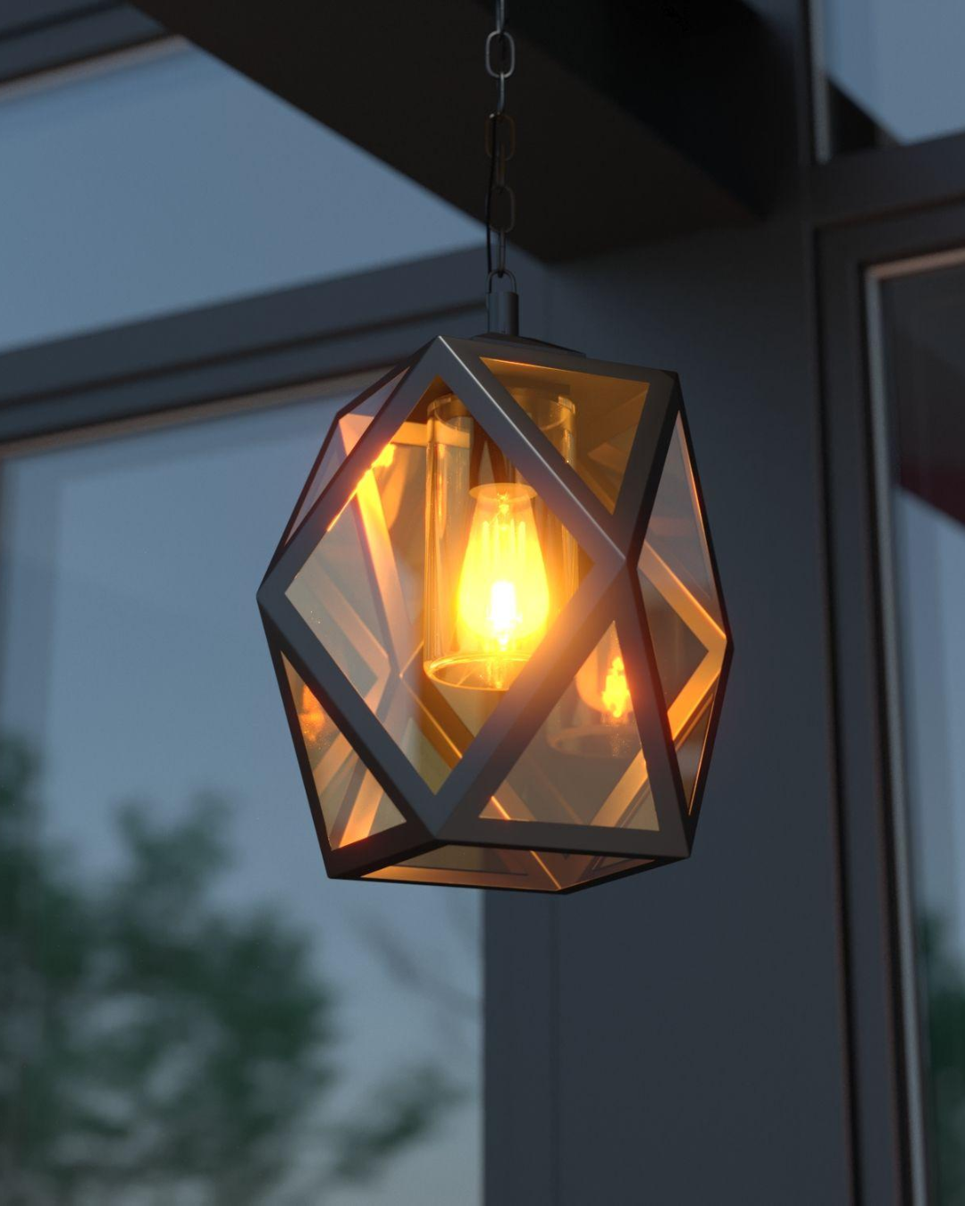 Crystal Geometric Glass Pendant Light