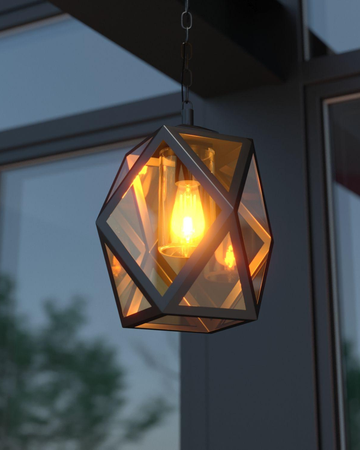 Crystal Geometric Glass Pendant Light