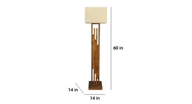 Victoria Wooden Floor Lamp with Brown Base and Jute Fabric Lampshade