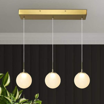 Integrated LED Brass Modern Island Chandelier, Farmhouse  Pendant Light