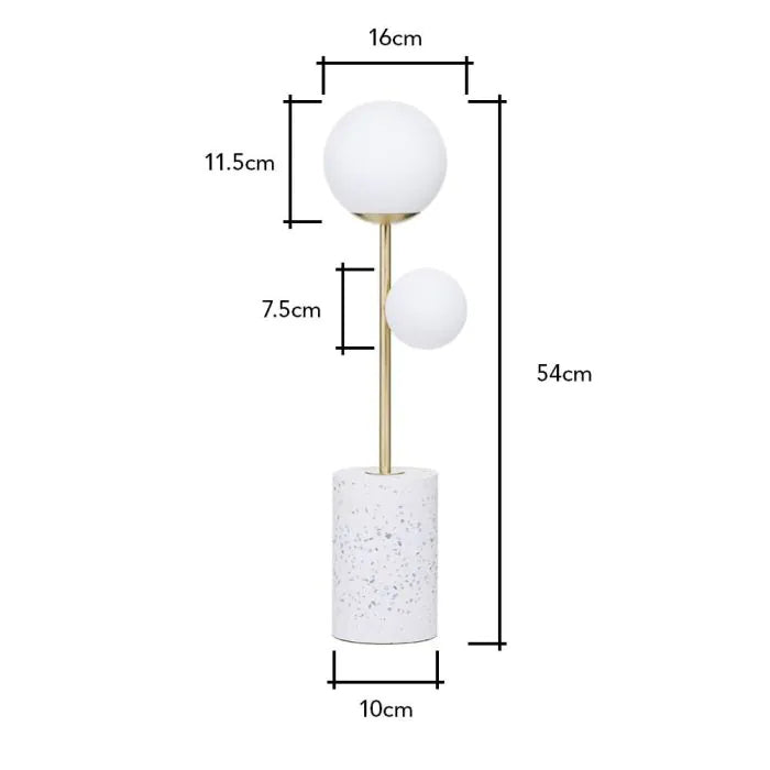 2 Globe Lights Table lamp With Marble Base