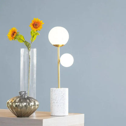 2 Globe Lights Table lamp With Marble Base