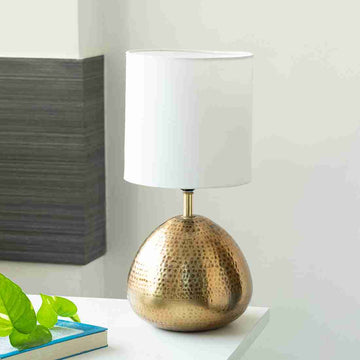 Golden Droplet' Iron Table Lamp for Bedroom & Living Room (17.0 Inches, Iron, Without Bulb)|Bedside Lamp Table
