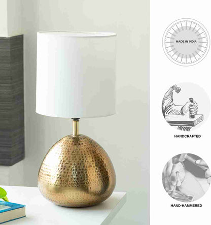 Golden Droplet' Iron Table Lamp for Bedroom & Living Room (17.0 Inches, Iron, Without Bulb)|Bedside Lamp Table