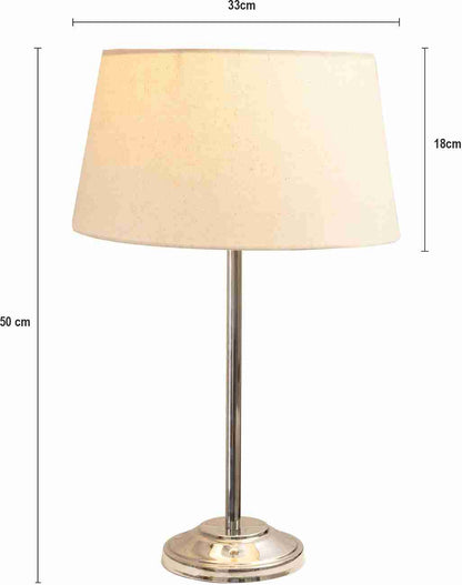 Metal Table Lamp Nickle Finished With Shade