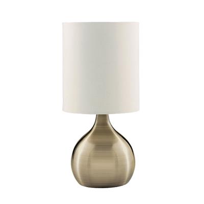 Antique Brass Modern Touch Table Lamp with White Shade