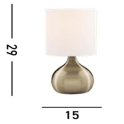 Antique Brass Modern Touch Table Lamp with White Shade