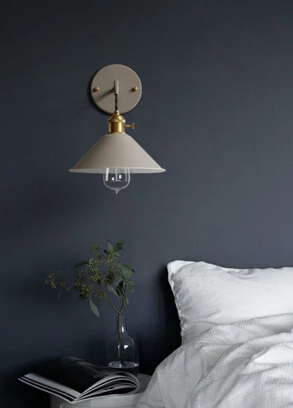 Wall Sconce with On/Off Switch, Macaron Khaki Wall Light