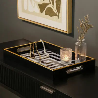 Dim & Dense Premium Rectangular Decorative Tray | 12 x 15 Inch | MDF with Enamel Finish