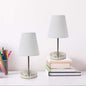 Set of 2 Sand Nickel Mini Basic Table Lamp