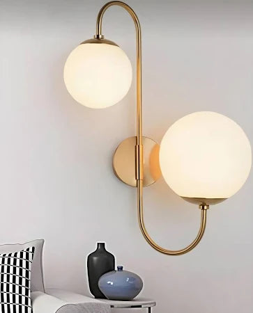 Golden Metal & Glass Up Down Wall Light