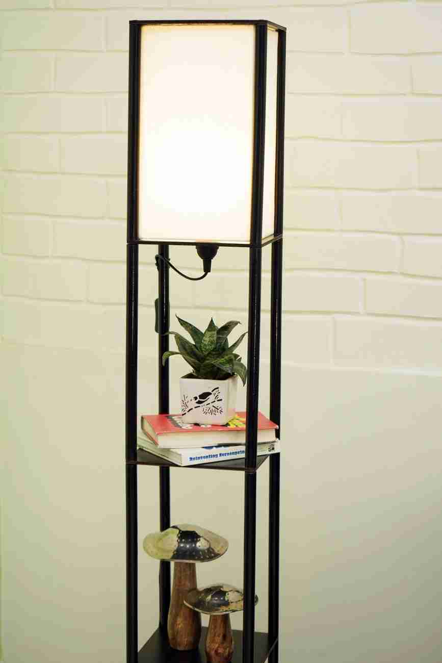 Crosscut Furniture Tower Floor Lamp with 3 Shelf