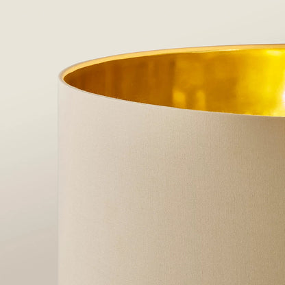 Louis Arch Black Floor Lamp with Beige and Gold Shade